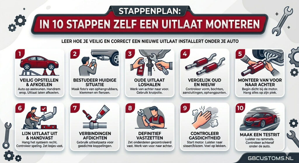 Stappenplan uitlaat monteren